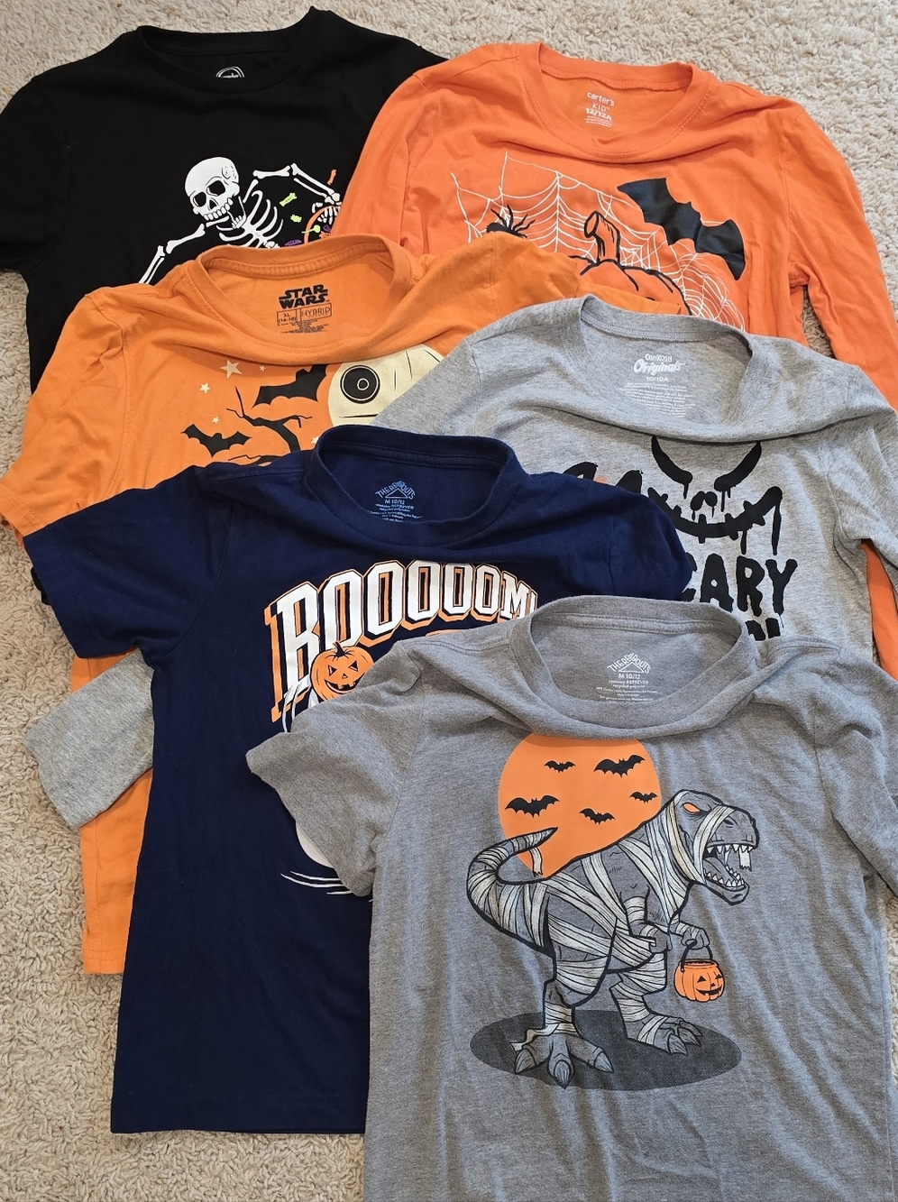 Halloween Graphic Tee Bundle - Orange, Gray, Navy, Black